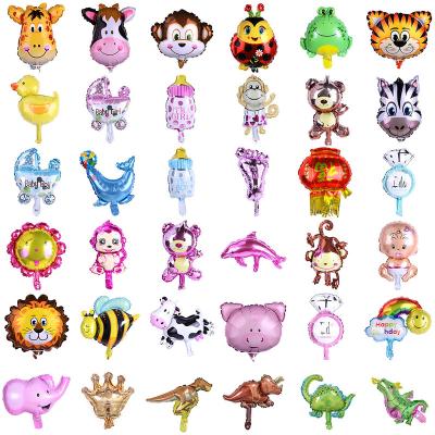 China Mini Small Animal Foil Balloon Children's Birthday Toy Party Decoration Monkey Giraffe Party Decoration Scare Animal Head Foil Balloon Wholesale for sale