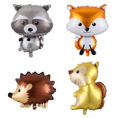 China Forest Party Decoration Raccoon Hedgehog Fox Squirrel Animal Balloons Birthday Foil Balloons New Party Decoration Special Shape Cartoon Wholesale for sale