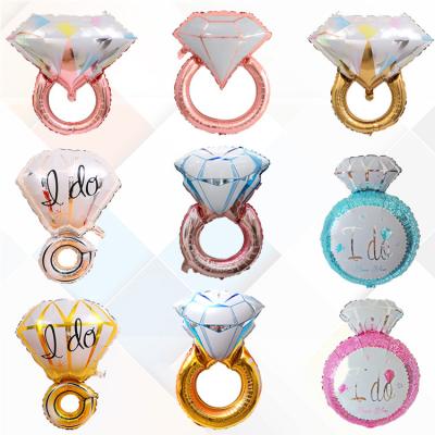 China Party Decoration Amazon Hot Sale Multi Sizes Diamond Ring Foil Balloon Globos Wedding Valentine's Day Party Decoration Yes I Balloon Wholesale for sale