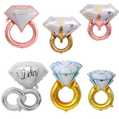 China Hot Sale Diamond Ring Shape Foil Balloon Party Decoration Bride To Be Globos Foil Balloon For Valentine's Day Wedding Party Decoration for sale