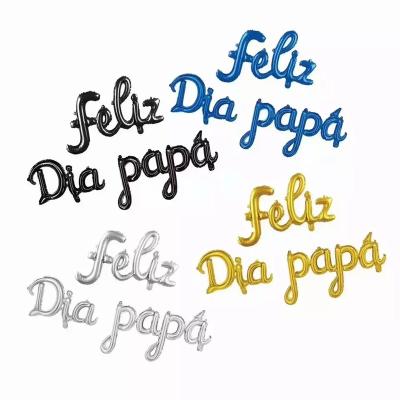 China Aluminum Foil Balloon Recycled Father Dad Diameter Feliz Foil Happy Party Decoration Tiny Spanish Cursive Set for sale