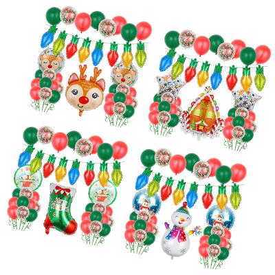 China Party Decoration Light Bulb Snowman Christmas Tree Bangs Penguin Santa Claus Candy House Foil Balloon for Christmas Party Decoration Balloon Themed Set for sale