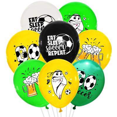 China Party Decoration New Design 12 Inch Qatar Celebrate World Cup Soccer Latex Balloons For Sports - Themed Party Decoration Mascot Printing Balloons for sale