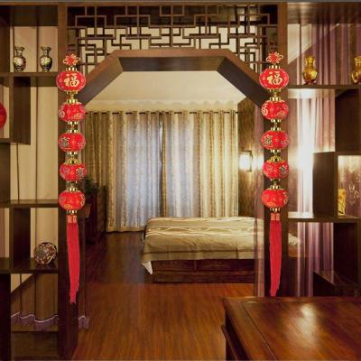 China China Chinese New Year Decorations Hanging Small Round Red Lantern Wall Decoration String for sale