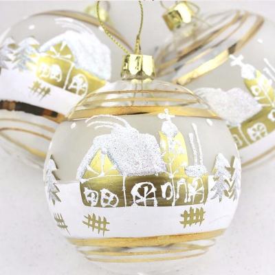 China Christamas Home Decoration Hanging Christmas Baubles Christmas Tree Clear Sphere Small Glass Balls for sale