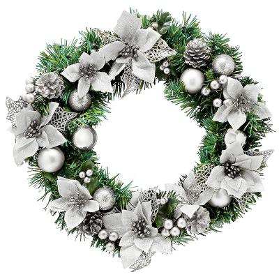 China Festival Decoration Home Christmas Pinecone Hanging Decorations Flower Decorate PVC Garland Christmas Foil Garlands for sale