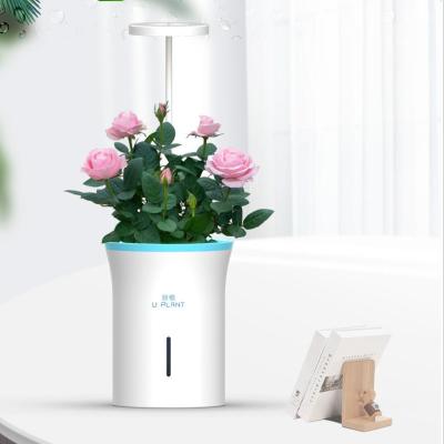 China Minimalist Smart Garden Raise Flower Pot Plant Pot Automatic Light Plant Pot Light Plastic Household Smart Watering Plant Growth Lamp Pot for sale