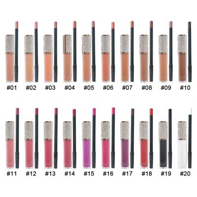 China Waterproof Matte Liquid Lipstick Lip Liner Pencil Makeup Waterproof Private Label Lip Gloss Lip Kits for sale