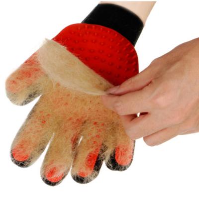 China Cat Dog Cleaning Pet Grooming Gloves Viable Manufacturer Pet Grooming Glove Brush Black Red Horse Hair Brush Pet Grooming Glove Set HK for sale