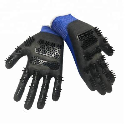 China Sustainable bath pet grooming gloves/cat /dog glove product brush deshading custom dog grooming brush for sale