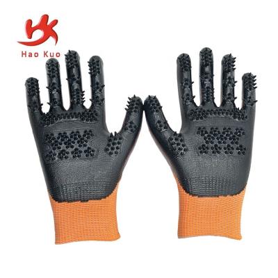 China Shanghai pet latex horse gloves sustainable jiading pet grooming glove manufacturer for sale