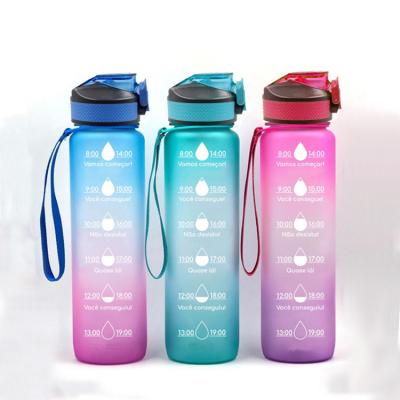 China Sustainable Large Capacity Outdoor Sports Custom Portable Eco Friendly Water Bottle With Straw for sale