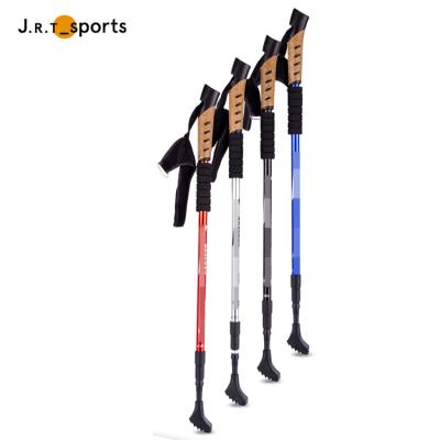 China Lightweight Adjustable Travel Aviation Aluminum Alloy Trekking Pole Walking Hiking Stick for sale