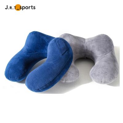 China Wholesale Non-Toxic Outdoor Comfortable Portable Travel Neck Neck Velvet Fabric PVC U Shaped Pillow for sale