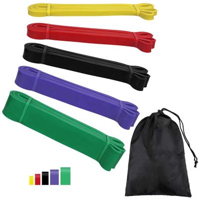 China Bodybuilding Latex Stretch Fabric Fitness Gym Aid Sports Workout Elastic Resistance Pull Up Bands for sale