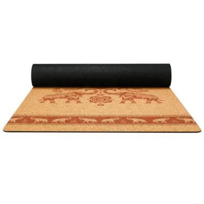 China Yoga Exercise Custom Foldable Travel Cork Rubber Yoga Mat Natural Eco-Friendly for sale