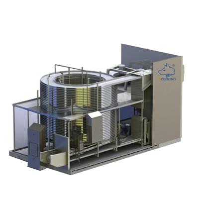 China Food Processing Self Stacking Spiral Freezer for sale