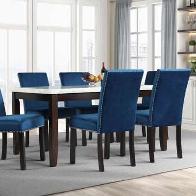 China Wholesales Restaurant Rubber Wood Blue Pilou Modern Hot Sale Modern Wooden Chair for sale