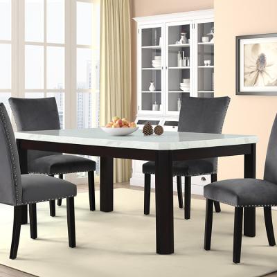 China Modern Wholesales Customized Design Gray Flannel Wood Restaurant Dining Table Chairs for sale