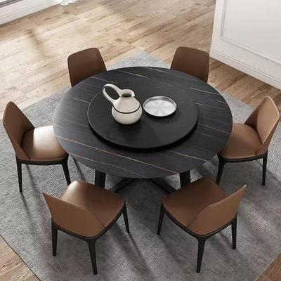 China CB Luxury Dining Room Furniture Adjustable (Height) Modern Round Marble Dining Table Optional Hardware for sale