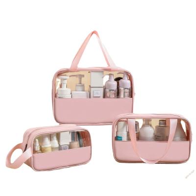 China Wholesale Customized Multifunctional PVC Logo Storage Bag Makeup Travel Toiletry Bag Durable Transparent Waterproof Portable Stain Bag for sale