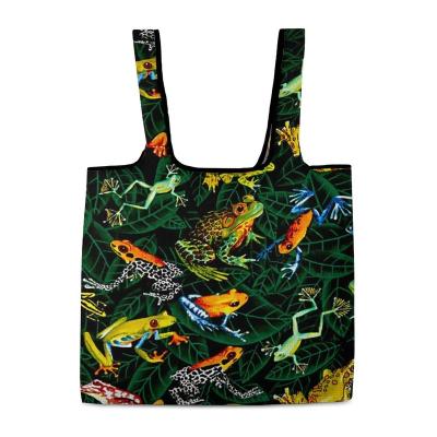 China Durable Eco-Friendly Custom Foldable Tote Bag Polyester Reusable Folding Shopping Bag for sale