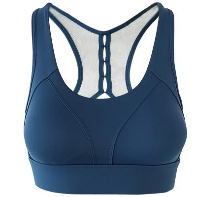 China Hot Selling Wik Edge Breathable Dry Elastic Keyhole Back Running Top Custom Logo Printed Fitness Gym Women Yoga Sports Bra for sale