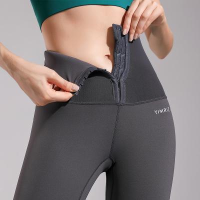 China New Logo Adjustable Hooks Abdomen Trimmer Belt Push Up Breathable Custom Fitness Women High Waist Yoga Pants for sale