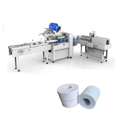 China Factory complete set of toilet paper tissue paper packing machine production line automatic single toilet paper roll packing machine for sale