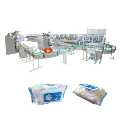 China Hot Sale Fully Automatic 20-120 Pcs Wet Wipes Machine Production Line Towels Factory Wet Wipes for sale