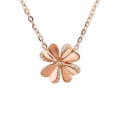 China FASHIONABLE personalized luxury jewelry 18K solid gold chains jewelry 18K leaf gold necklace women necklace real for sale