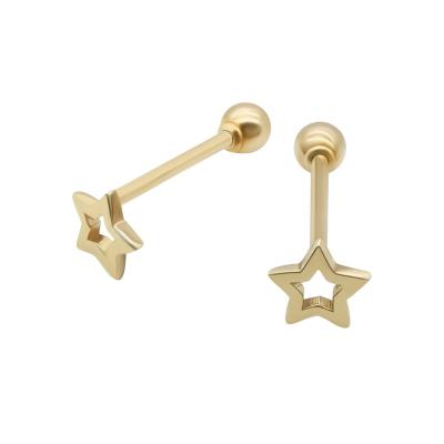 China Cheap Price Star Eternity Earring Women Gold Jewelry Studs Real Solid 9k Gold TRENDY Stud Earrings for sale