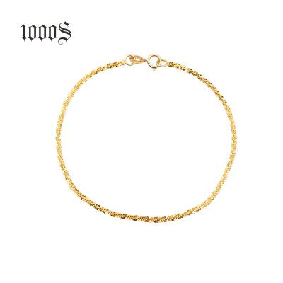 China Real 18K Gold TRENDY Bangle Real Daisy Chain New Design Light Weight Bracelet Cheap Drop Shipping for sale