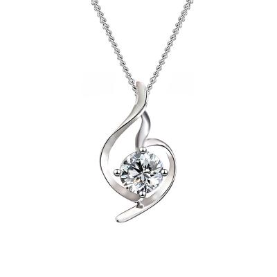 China Lead and Nickel Free Fashion Classic Beautiful Heart Rhodium Plated 925 Sterling Silver Pendant For Women Gift Jewelry for sale