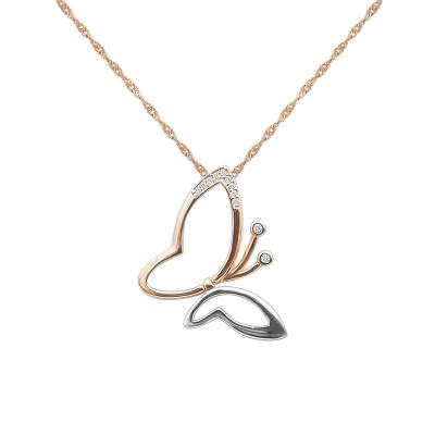 China Lead and Nickel Free Link Chain Custom Cubic Zirconia Logo Necklaces Sterling Silver Butterfly Necklace Pendant From Creation 925 Necklace for sale