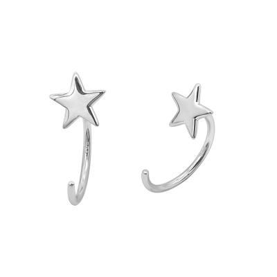 China Lead Designer Stars Hoop CC Free Open Earrings Gold And Nickel Plated 925 Custom Logo 2 Pcs Small Circle Silver Fashionable Zircon Earings for sale