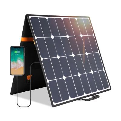 China Sunpower Solar Panel 100Watt 18V 5.5A Collapsible Portable Solar Panel 8 Folding LAPTOP/BATTERY ETC/Smartphones Charger with USB Port Charger Bag for sale