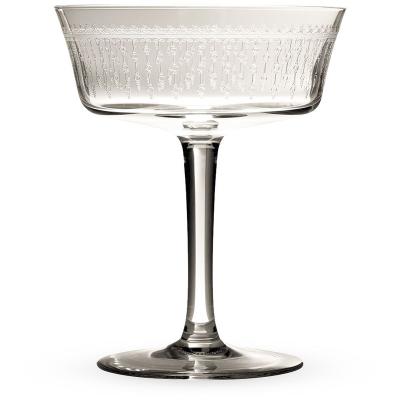 China Elegant Etched Crystal American Style Cocktail Glass Bar Commercial Glassware for sale