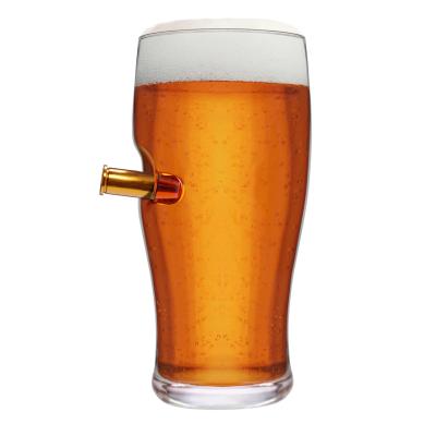 China Europe Novelty 20oz Recessed Bullet Beer Glass for sale