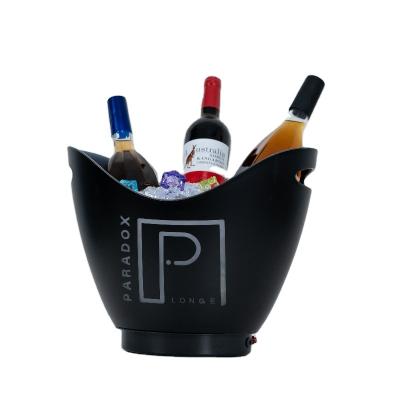 China Sustainable Wholesale Beverage Ice Bucket Acrylic Colorful Led With Logo for sale