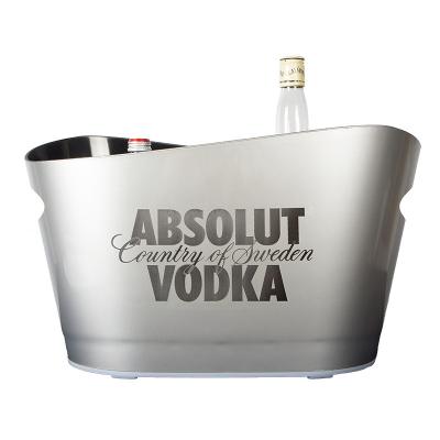 China Customized viable logo party bar champagne beer plastic plastic acrylic ice bucket with lighting for sale