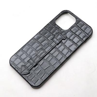 China Shockproof Drop Shipping Luxury Crocodile High Quality Genuine Leather Phone Case For iPhone 12 Case for sale