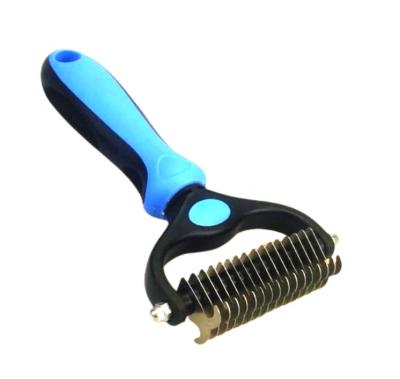 China Viable Hot Selling Pet Grooming Slicker Brush Cleaning Tool 2 in 1 Pet Comb Hair Removal Pet Hair Remover Comb for sale