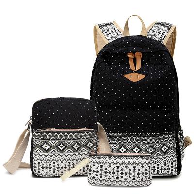 China With USB wholesale 2021 fashionable cute floral backpack canvas women's bagpack with custom printed logo for sale