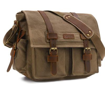 China Wholesale high quality custom made men's vintage shoulder video bag ladies leather camera bag canvas lens messenger bag for sale