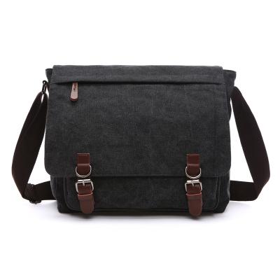 China New Retro Style Mens Vintage Shoulder Bag Canvas Messenger Daily Used Lightweight Waxed Bag for sale