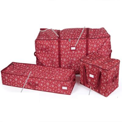 China Amazon Christmas 600D Fabric Durable Warm Heavy Duty Gift Wrapping Shaped Bags Large Holiday Christmas Tree Storage Bag for sale