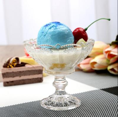 China Hot Selling Disposable Sundae Glass Ice Cream Dessert Bowl Customized Glass for sale