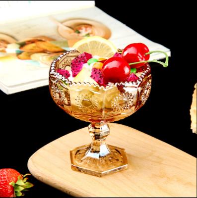 China Sustainable Kitchenware Cups Tableware Clear Fruit Glass Bowl Set Ice Cream Bowl for sale