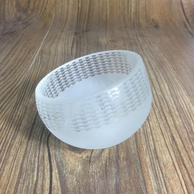 China Stocked Frosting Glass Oblique Cup Dessert Bowls Wholesale With Custom Logo for sale